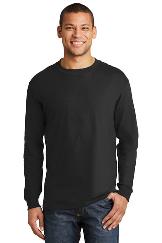hanes beefy t cotton long sleeve t shirt 5186 black