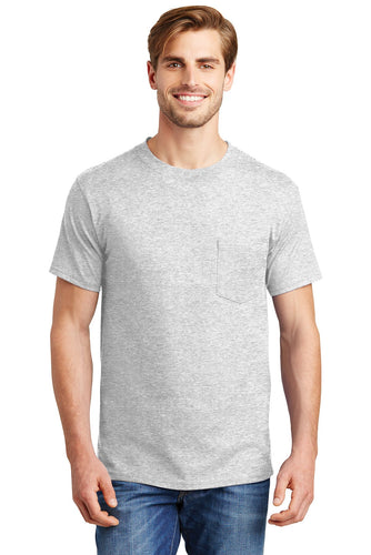 hanes beefycotton t shirt with pocket 5190 ash