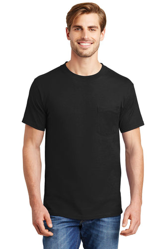 hanes beefy cotton t shirt with pocket 5190 black