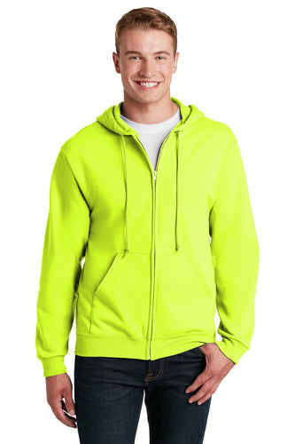 Jerzees Safety Green 993M business sweatshirts with logo