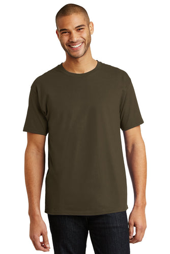 hanes tagless cotton t shirt 5250 dark chocolate