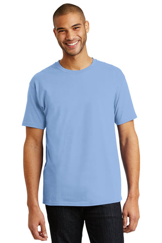 hanes tagless cotton t shirt 5250 light blue