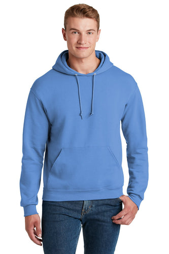 Jerzees Columbia Blue 996M sweatshirts with company logo