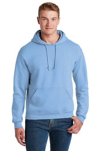 Jerzees Light Blue 996M sweatshirts with company logo