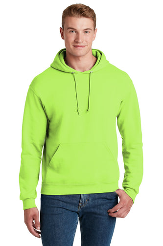 Jerzees Neon Green 996M sweatshirts with company logo