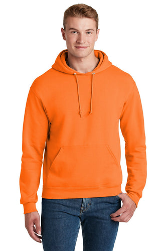 Jerzees Safety Orange 996M sweatshirts with company logo