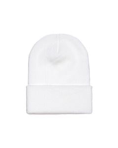 Yupoong Adult Cuffed Knit Beanie 1501 WHITE