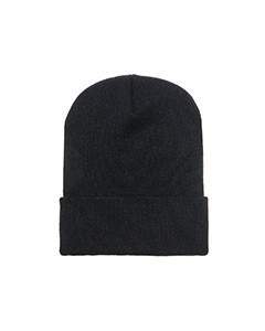 Yupoong Adult Cuffed Knit Beanie 1501 BLACK