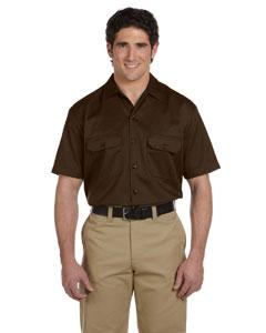 dickies_1574_dark brown_company_logo_button downs