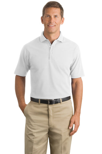 CornerStone White CS402 polo shirt with logo embroidered