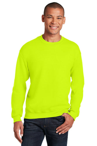 Gildan Safety Green 18000 sweatshirts with logos
