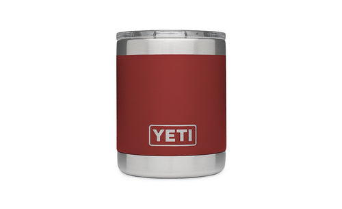 yeti rambler 10 oz lowball brick red