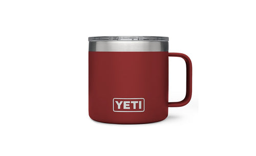 yeti rambler 14 oz mug brick red