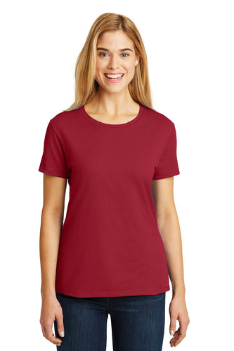 hanes ladies nano t cotton t shirt sl04 deep red