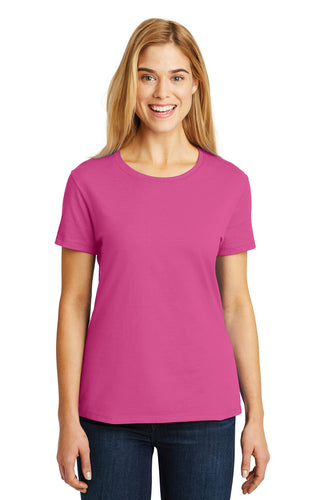 hanes ladies nano t cotton t shirt sl04 wow pink