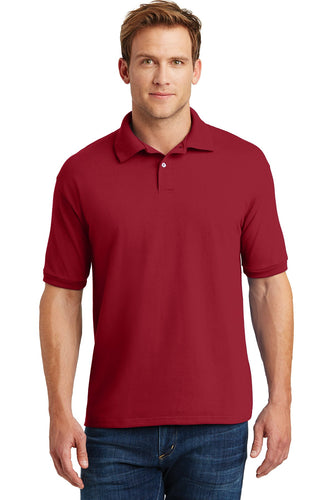 hanes deep red 054x custom embroidered polo shirts
