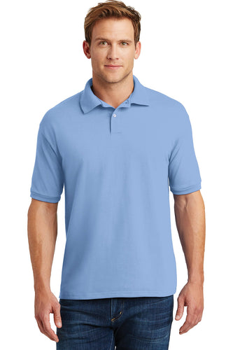 hanes light blue 054x custom embroidered polo shirts
