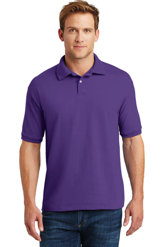 hanes purple 054x custom embroidered polo shirts