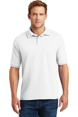 hanes white 054x custom embroidered polo shirts