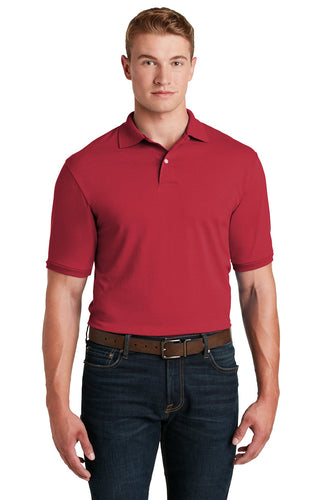 Jerzees True Red 437M custom polo shirts with logo