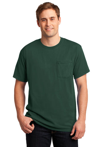 jerzees dri-power 50/50 cotton/poly pocket t-shirt 29mp forest green