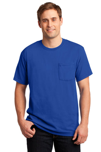 jerzees dri-power 50/50 cotton/poly pocket t-shirt 29mp royal