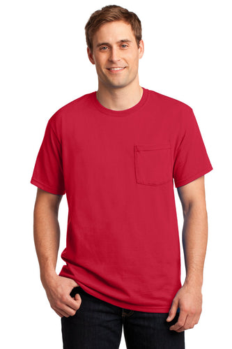 jerzees dri-power 50/50 cotton/poly pocket t-shirt 29mp true red