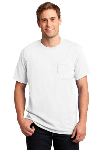 jerzees dri-power 50/50 cotton/poly pocket t-shirt 29mp white