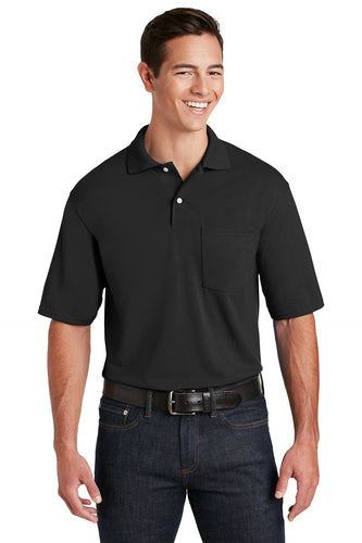 Jerzees Black 436MP custom embroidered polo shirts