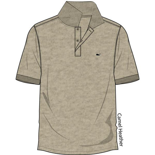 Vineyard Vines Men's Stretch Pique Heather Polo 1K2111 Crimson