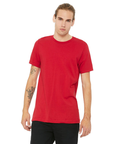 bella + canvas unisex jersey short sleeve t-shirt 3001c red