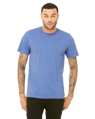 bella + canvas unisex jersey short sleeve t-shirt 3001c hthr colum blue
