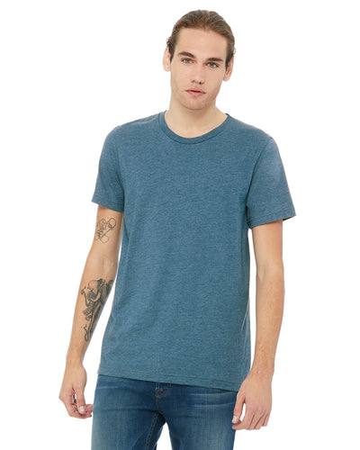 bella + canvas unisex jersey short sleeve t-shirt 3001c heathr deep teal
