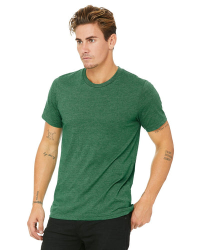 bella + canvas unisex jersey short sleeve t-shirt 3001c hthr grass green