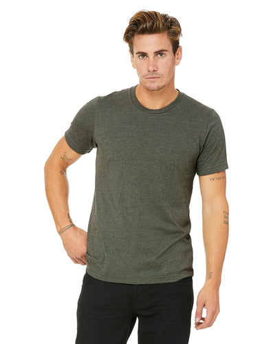 bella + canvas unisex jersey short sleeve t-shirt 3001c hthr miltary grn