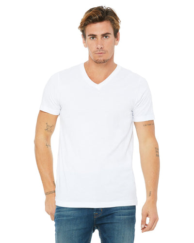 bella + canvas unisex jersey short sleeve v-neck t-shirt 3005 white