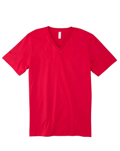 bella + canvas unisex jersey short sleeve v-neck t-shirt 3005 red
