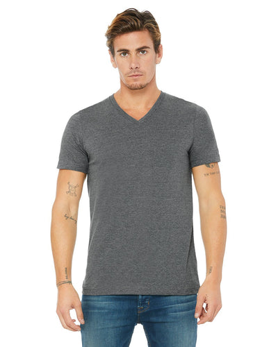 bella + canvas unisex jersey short sleeve v-neck t-shirt 3005 deep heather