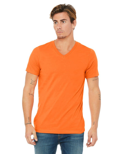 bella + canvas unisex jersey short sleeve v-neck t-shirt 3005 orange