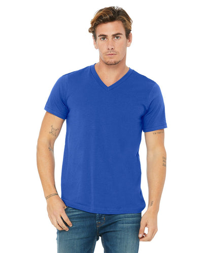 bella + canvas unisex jersey short sleeve v-neck t-shirt 3005 true royal