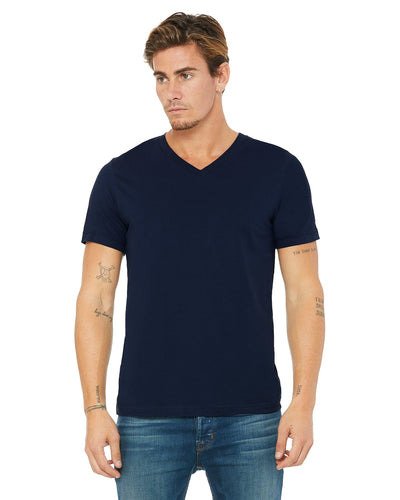 bella + canvas unisex jersey short sleeve v-neck t-shirt 3005 navy
