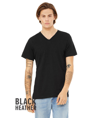 bella + canvas unisex jersey short sleeve v-neck t-shirt 3005 black heather