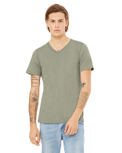 bella + canvas unisex jersey short sleeve v-neck t-shirt 3005 heather stone