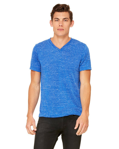 bella + canvas unisex jersey short sleeve v-neck t-shirt 3005 true royal mrble