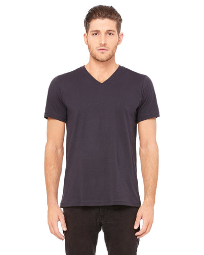 bella + canvas unisex jersey short sleeve v-neck t-shirt 3005 dark grey