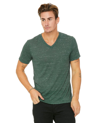 bella + canvas unisex jersey short sleeve v-neck t-shirt 3005 forest marble
