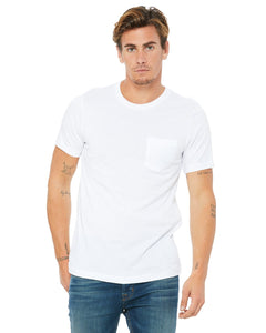 bella + canvas jersey short sleeve pocket t-shirt 3021 white