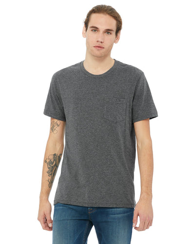 bella + canvas jersey short sleeve pocket t-shirt 3021 deep heather