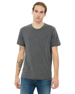 bella + canvas jersey short sleeve pocket t-shirt 3021 deep heather
