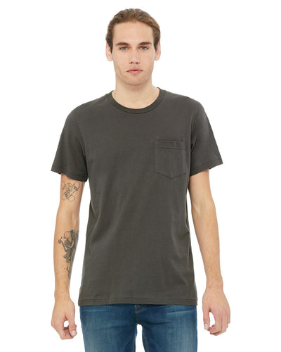 bella + canvas jersey short sleeve pocket t-shirt 3021 asphalt